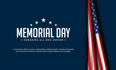 Memorial Day Background Design. Banner, Poster, Greeting Card. Vector Illustration.のイラスト素材