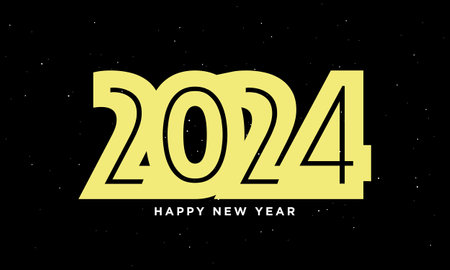 2024 Happy New Year Background Design. Banner, Poster, Greeting Card. Vector Illustration.のイラスト素材
