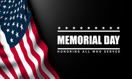 Memorial Day Background Design. Banner, Poster, Greeting Card. Vector Illustration.のイラスト素材