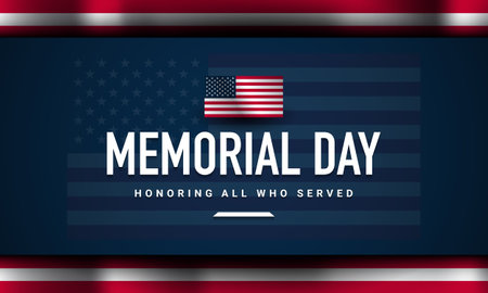 Memorial Day Background Design. Banner, Poster, Greeting Card. Vector Illustration.のイラスト素材