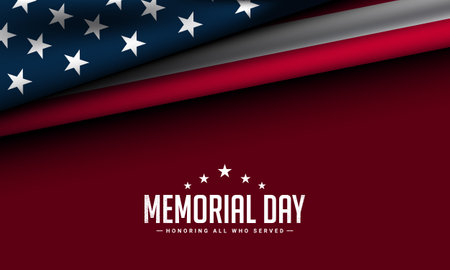 Memorial Day Background Design. Banner, Poster, Greeting Card. Vector Illustration.のイラスト素材