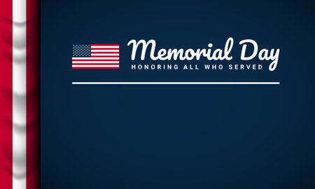 Memorial Day Background Design. Banner, Poster, Greeting Card. Vector Illustration.のイラスト素材