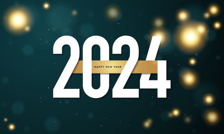 2024 Happy New Year Background Design. Banner, Poster, Greeting Card. Vector Illustration.のイラスト素材