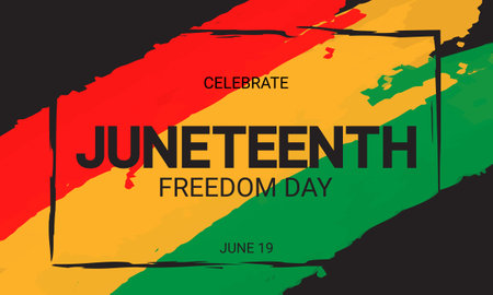 Juneteenth Freedom Day Background Design. Banner, Poster, Greeting Card. Vector Illustration.のイラスト素材