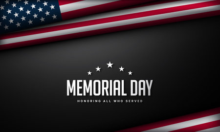 Memorial Day Background Design. Banner, Poster, Greeting Card. Vector Illustration.のイラスト素材