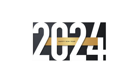 2024 Happy New Year Background Design. Banner, Poster, Greeting Card. Vector Illustration.のイラスト素材