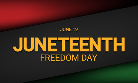 Juneteenth Freedom Day Background Design. Banner, Poster, Greeting Card. Vector Illustration.のイラスト素材