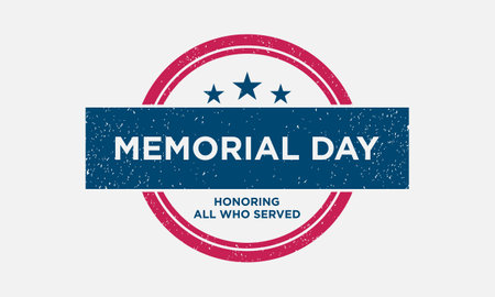 Memorial Day Sign or Symbol Design. Banner, Poster, Greeting Card. Vector Illustration.のイラスト素材