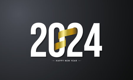 2024 Happy New Year Background Design. Banner, Poster, Greeting Card. Vector Illustration.のイラスト素材