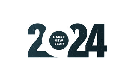 2024 Happy New Year Background Design. 2024 Text Typography. Vector Illustration.のイラスト素材