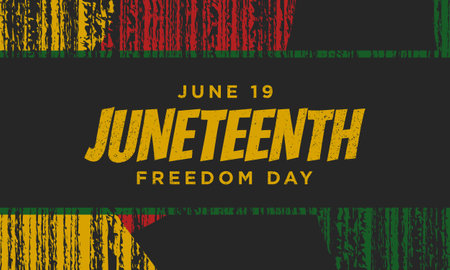 Juneteenth Freedom Day Background Design. Banner, Poster, Greeting Card. Vector Illustration.のイラスト素材