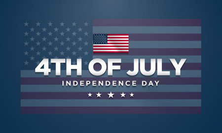 Happy 4th of July USA Independence Day Background Design. Banner, Poster, Greeting Card. Vector Illustration.のイラスト素材