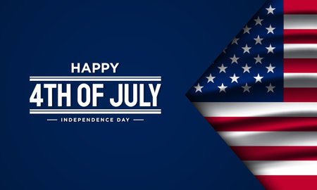 Happy 4th of July USA Independence Day Background Design. Banner, Poster, Greeting Card. Vector Illustration.のイラスト素材