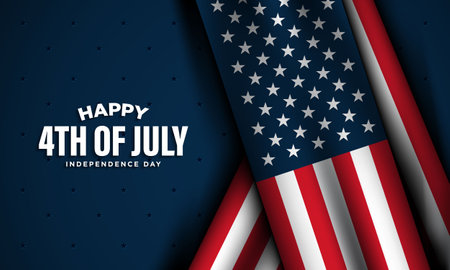 Happy 4th of July USA Independence Day Background Design. Banner, Poster, Greeting Card. Vector Illustration.のイラスト素材