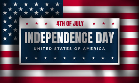 Happy 4th of July USA Independence Day Background Design. Banner, Poster, Greeting Card. Vector Illustration.のイラスト素材
