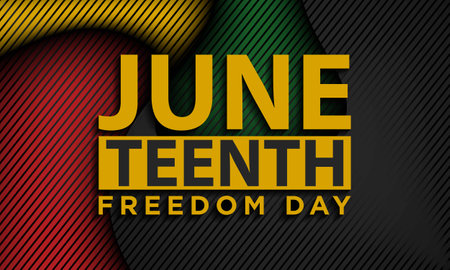Juneteenth Freedom Day Background Design. Banner, Poster, Greeting Card. Vector Illustration.のイラスト素材