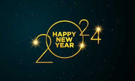 2024 Happy New Year Vector Background. Greeting Card, Banner, Poster. Vector Illustration.のイラスト素材