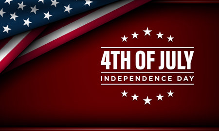 Happy 4th of July USA Independence Day Background Design. Banner, Poster, Greeting Card. Vector Illustration.のイラスト素材