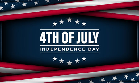 Happy 4th of July USA Independence Day Background Design. Banner, Poster, Greeting Card. Vector Illustration.のイラスト素材