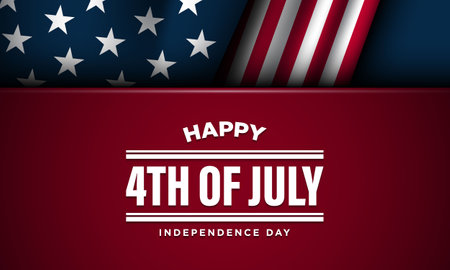 Happy 4th of July USA Independence Day Background Design. Banner, Poster, Greeting Card. Vector Illustration.のイラスト素材