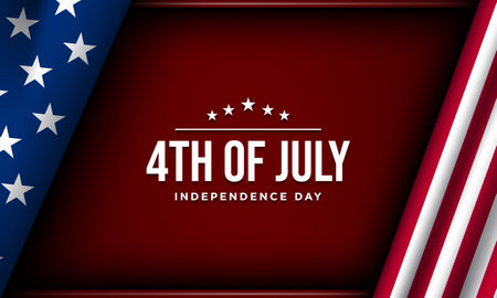Happy 4th of July USA Independence Day Background Design. Banner, Poster, Greeting Card. Vector Illustration.のイラスト素材