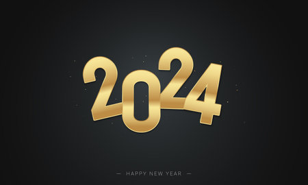 2024 Happy New Year Background Design. Greeting Card, Banner, Poster. Vector Illustration.のイラスト素材
