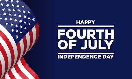 Happy 4th of July USA Independence Day Background Design. Banner, Poster, Greeting Card. Vector Illustration.のイラスト素材