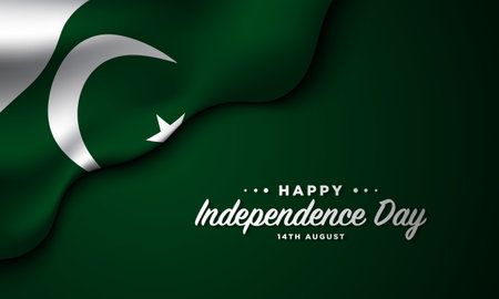 Pakistan Independence Day Background Design. Banner, Poster, Greeting Card. Vector Illustration.のイラスト素材