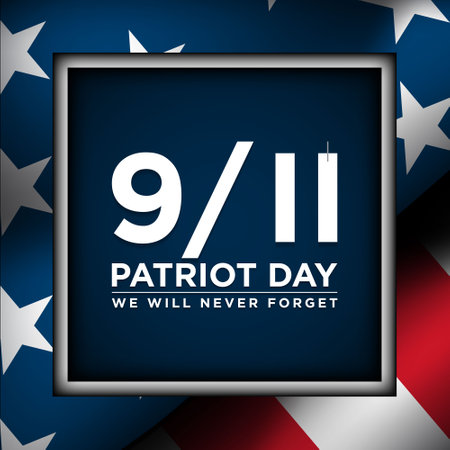 Patriot Day Background Design. We Will Never Forget. Vector Illustration.のイラスト素材