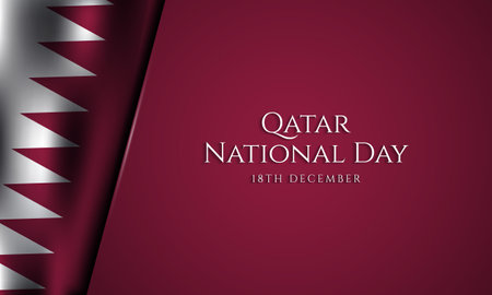 Qatar National Day Background Design. Banner, Poster, Greeting Card. Vector Illustration.のイラスト素材