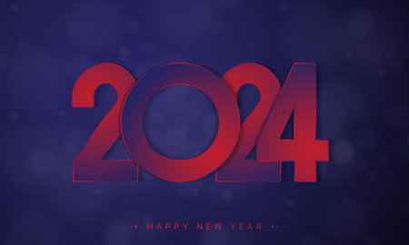 2024 Happy New Year Background Design. Greeting Card, Banner, Poster. Vector Illustration.のイラスト素材