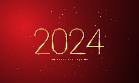 2024 Happy New Year Background Design. Greeting Card, Banner, Poster. Vector Illustration.