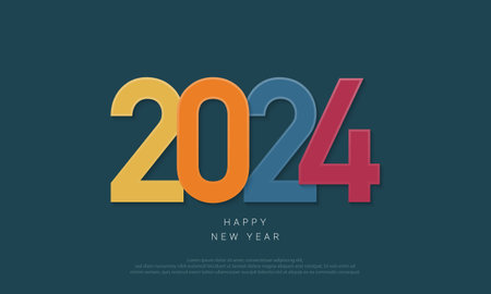 2024 Happy New Year Background Design. 2024 Number Design. Banner, Poster, Greeting Card. Vector...