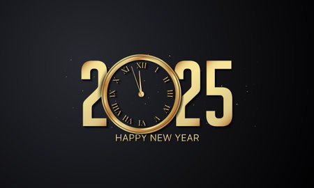 2025 Happy New Year Background Design. Greeting Card, Banner, Poster. Vector Illustration.のイラスト素材