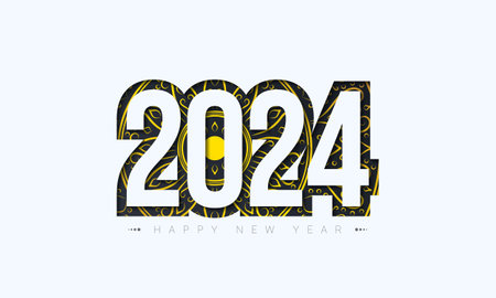 2024 Happy New Year Text Design Vector. 2024 Number Design Template. Vector Illustration.