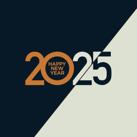 2025 Happy New Year Poster. Abstract design with typography style. Vector Illustration.