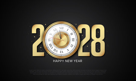 2028 Happy New Year Background Design. Greeting Card, Banner, Poster. Vector Illustration.のイラスト素材