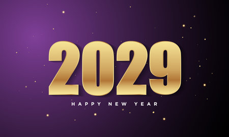 2029 Happy New Year Background Design. Greeting Card, Banner, Poster. Vector Illustration.のイラスト素材