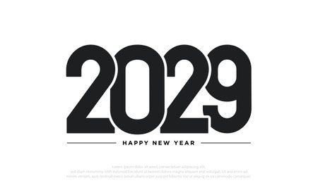 2029 Happy New Year Background Design. Vector Illustration.のイラスト素材