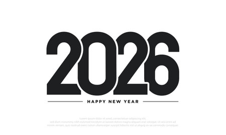 2026 Happy New Year Background Design. Vector Illustration.のイラスト素材