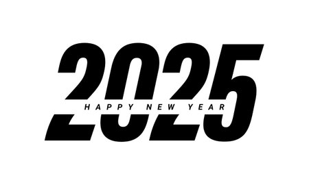 2025 Happy New Year Text Design Vector. 2025 Number Design Template. 2025 Happy New Year Symbol. Vector Illustration.のイラスト素材