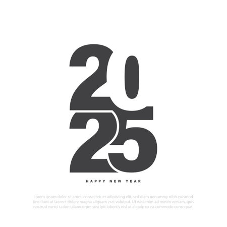 Simple and elegant 2025 new year eve holiday background design. Vector Illustration.のイラスト素材