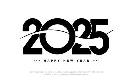 Simple and elegant 2025 new year eve holiday background design. Vector Illustration.のイラスト素材