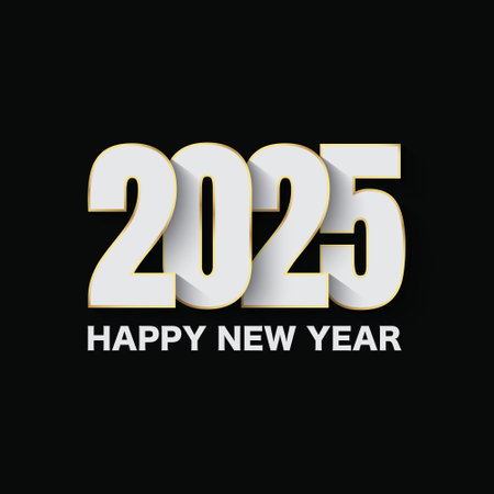 Simple and elegant 2025 new year eve holiday background design. Vector Illustration.のイラスト素材