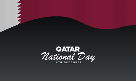 Qatar National Day Background Design. Banner, Poster, Greeting Card. Vector Illustration.のイラスト素材