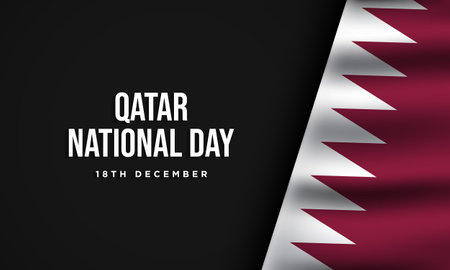 Qatar National Day Background Design. Banner, Poster, Greeting Card. Vector Illustration.のイラスト素材