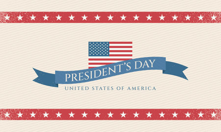 Background Illustration for President's Day USA in vintage style. Vector illustration.のイラスト素材