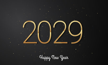 2029 Happy New Year Background Design. Greeting Card, Banner, Poster. Vector Illustration.のイラスト素材