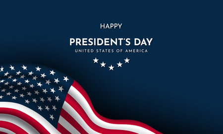 Presidentâs Day Background Design. Banner, Poster, Greeting Card. Vector Illustration.のイラスト素材