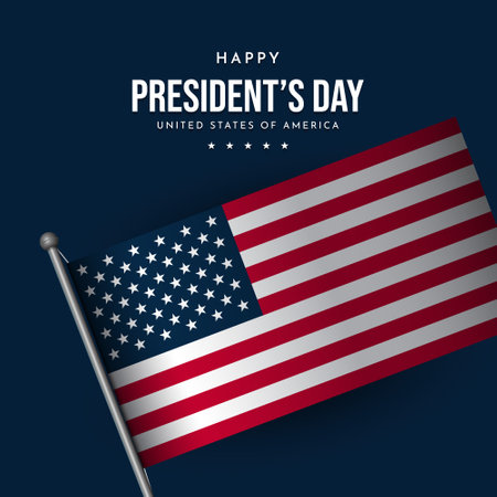 Presidentâs Day Background Design. Banner, Poster, Greeting Card. Vector Illustration.のイラスト素材